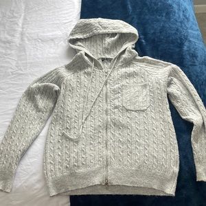 NEW Grey shein zip up knit sweater. Size S